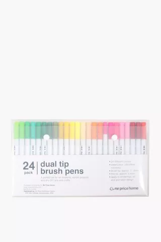 Pack Of 24 Dual Tip Brush Pens