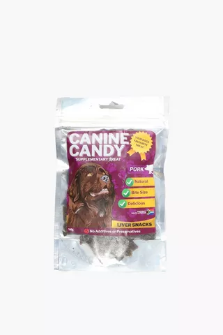 Canine Candy Supplementary Treat Liver Snacks Pork, 100g
