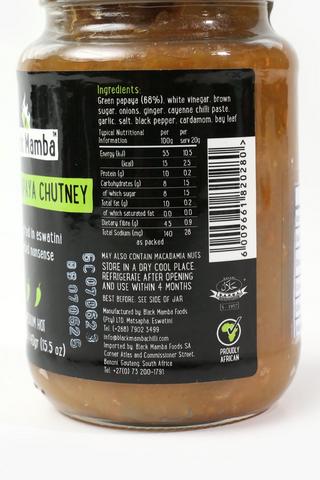Black Mamba Green Papaya Chutney, 440g