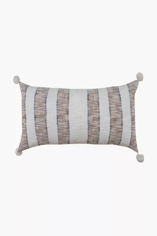 Jacquard Pom Stripe Scatter Cushion, 40x60cm