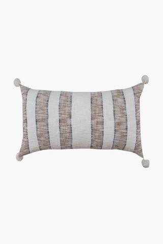 Jacquard Pom Stripe Scatter Cushion, 40x60cm