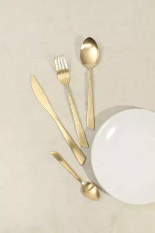 16 Piece Metallic Cutlery Set