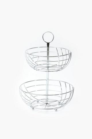 2 Tier Chrome Fruit Basket