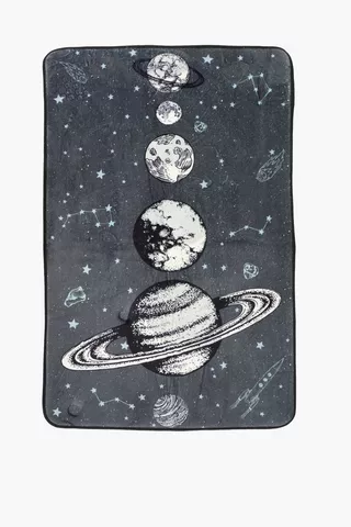 Printed Gabriel Space Flannel Rug, 70x110cm