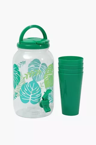 Floral Plastic Dispenser And Cups