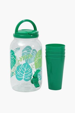 Floral Plastic Dispenser And Cups