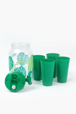 Floral Plastic Dispenser And Cups
