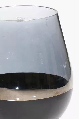 Smokey Glass Hurricane, 14x15cm