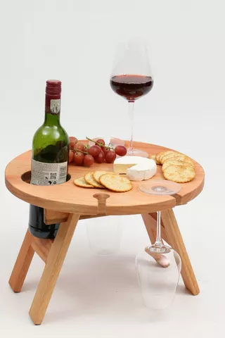 Cheese And Wine Wooden Server