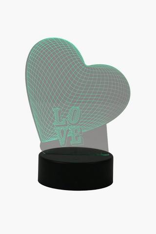 3d Heart Battery Operated Light On Stand