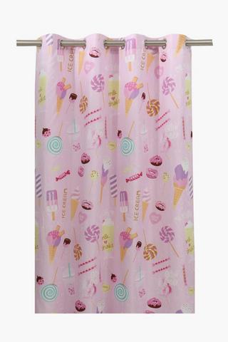 Glow In Dark Ice-cream Eyelet Curtain, 140x225cm