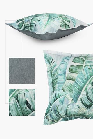 Printed Willard Leaf Scatter Cushion, 55x55cm