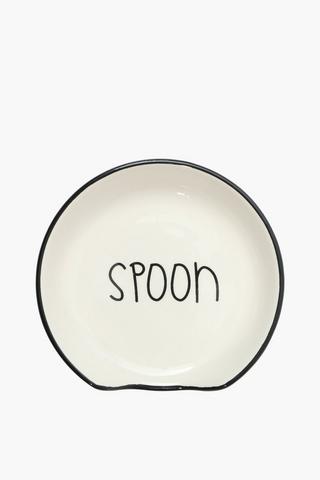 Script Ceramic Spoon Rest