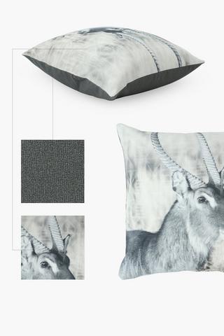 Printed Waterbuck Scatter Cushion, 50x50cm