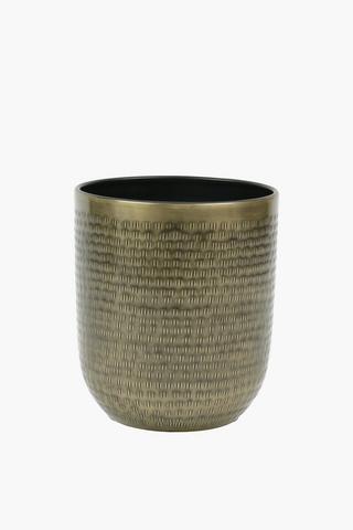 Beaten Aluminium Planter, 23x26cm