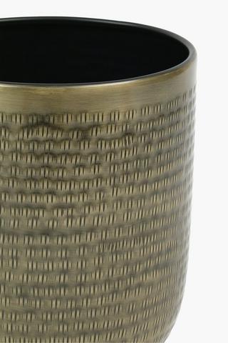 Beaten Aluminium Planter, 23x26cm