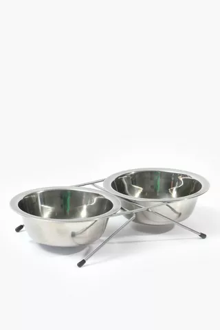 Pet Metal Bowls On Stand