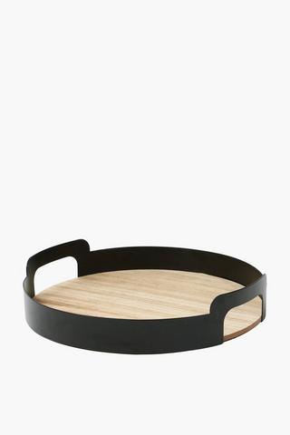 Urban Metal Wood Tray, 30cm
