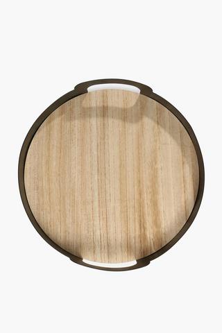 Urban Metal Wood Tray, 30cm
