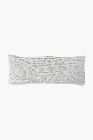 Cotton Macrame Scatter Cushion, 30x80cm