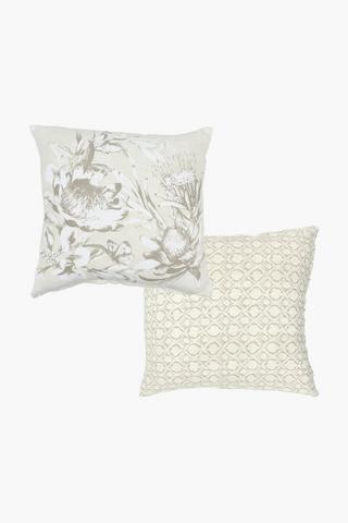 2 Pack Protea Scatter Cushion Covers, 45x45cm