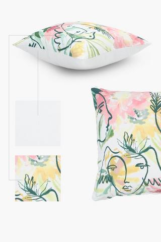 Printed Shelly Face Scatter Cushion Cover, 60x60cm