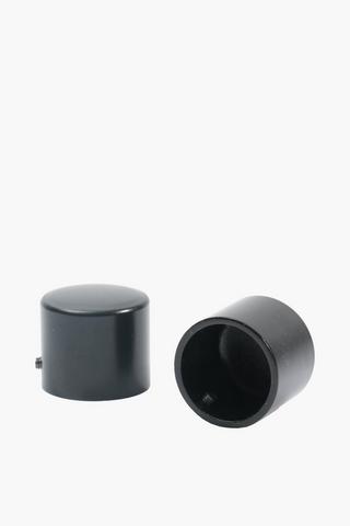 2 Pack Metal Rod End Caps, 25mm