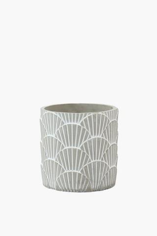 Scallop Etched Planter, 12cm