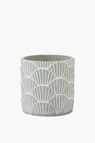 Scallop Etched Planter, 15cm