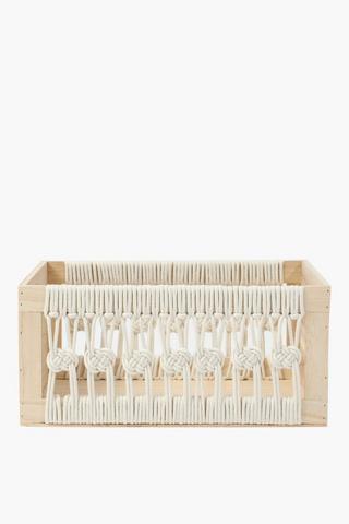 Macrame Braided Utility Crate, Medium