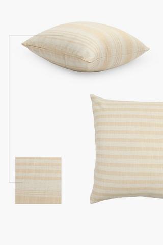 2 Pack Linen Stripe Scatter Cushion Cover Set, 60x60cm