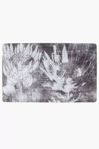 Printed Protea Kitchen Mat, 43x73cm