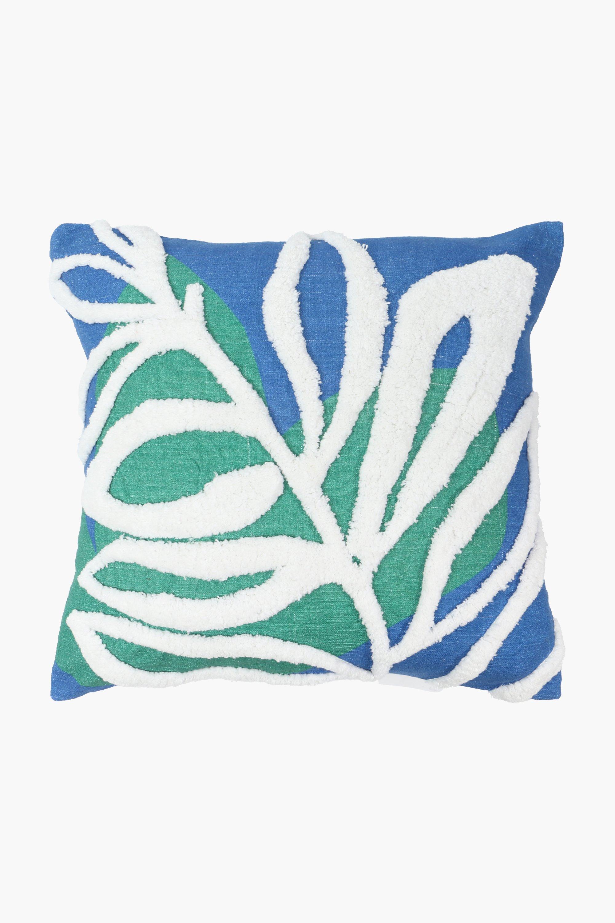Printed Tufted Leaf Scatter Cushion, 50x50cm