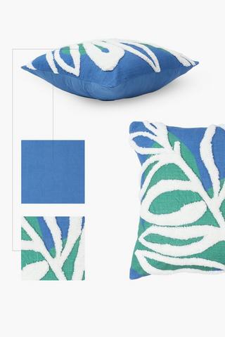 Printed Tufted Leaf Scatter Cushion, 50x50cm