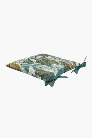 Printed Rock Rose Chair Pad, 40x40cm