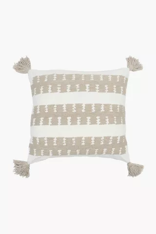 Textured Jute Embroidered Scatter Cushion, 50x50cm