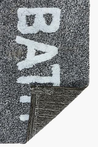 Typography Cotton Woven Bath Mat