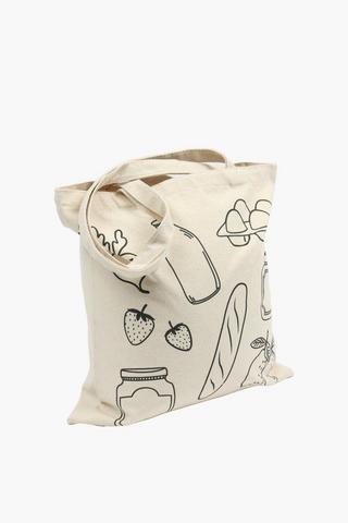 Script Printed Shopper Bag
