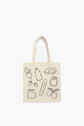 Script Printed Shopper Bag
