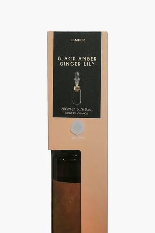 Leather Amber Fire Diffuser, 200ml