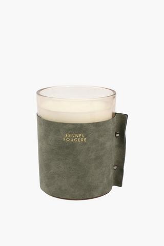 Fennel Fougere Leather Candle, 490g