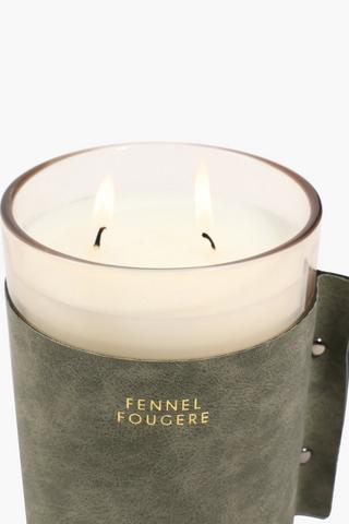 Fennel Fougere Leather Candle, 490g