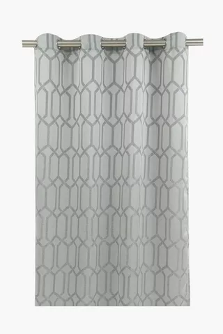 Jacquard Geometric Eyelet Curtain, 140x225cm