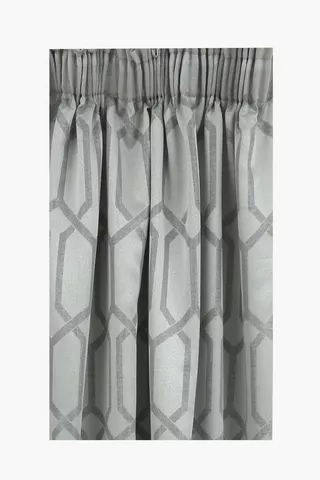 Jacquard Geometric Taped Curtain, 230x218cm