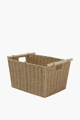 3-Section Wicker Baskets for Shelves, Hand-Woven Paper Rope Wicker Storage  Basket, Toilet Paper Basket for Toilet Tank Top, Baskets for Organizing  Bathroom, 2-Pack