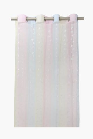 Rainbow Butterfly Sheer Eyelet Curtain, 140x225cm