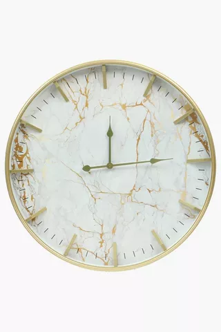Marble Plastic Clock, 75cm