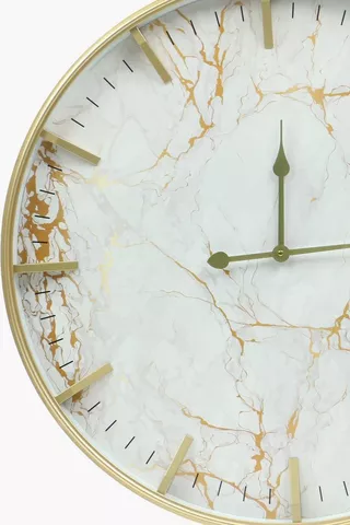 Marble Plastic Clock, 75cm