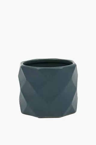 Diamond Ceramic Planter, 13x11cm