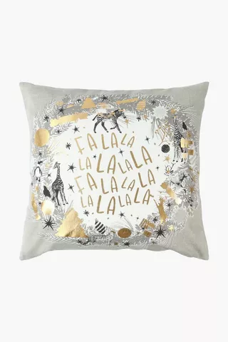 Christmas Wreath Printed Scatter Cushion, 50x50cm